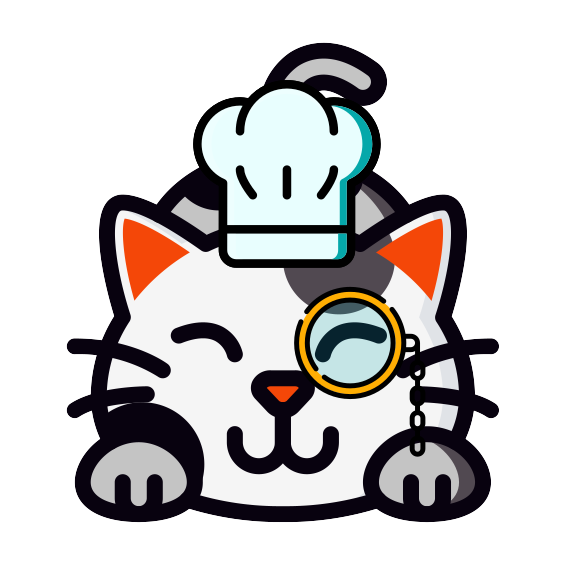 Chef cat Creative Buddy with a magnifying glass
