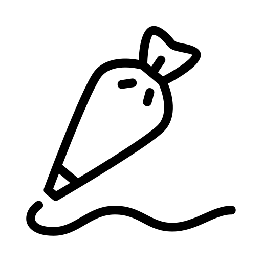 A cartoon of Pastry or Piping Bags
