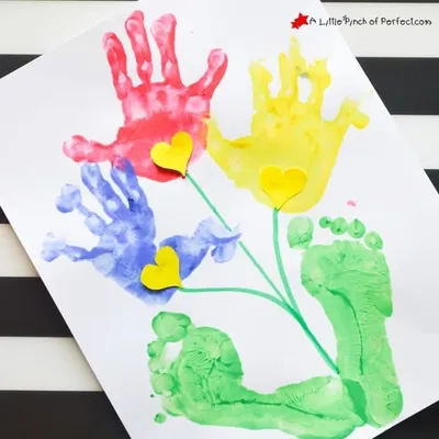 Handprint and Footprint Flower Craft craft