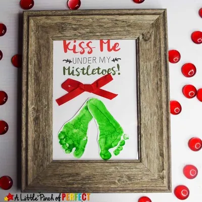 Kiss Me Under My Mistletoes Footprint Craft