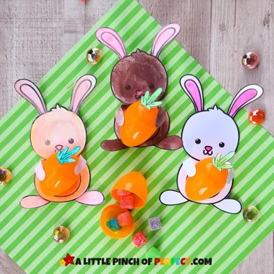 Easter Rabbit Craft Holding Egg