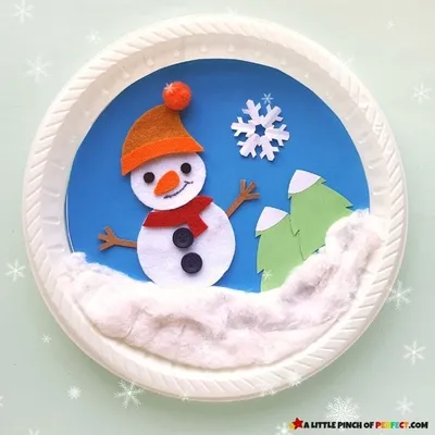 Paper Plate Snowman craft