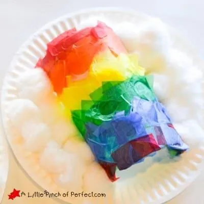 Rainbow Soda Bottle and Tissue Paper Craft