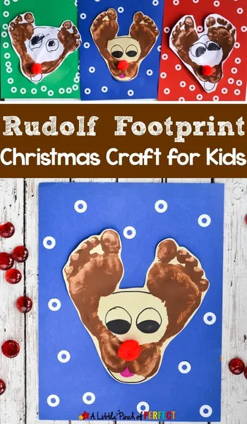 Rudolf the Reindeer Footprint Craft