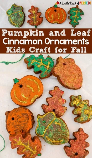 Pretty Pumpkin and Leaf Cinnamon Ornaments