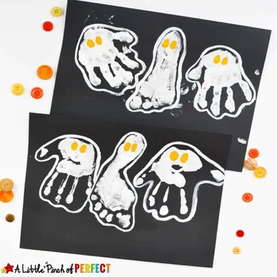 Handprint and Footprint Halloween Ghost Craft craft