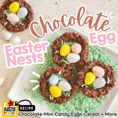 No-Bake Chocolate Easter Egg Nest
