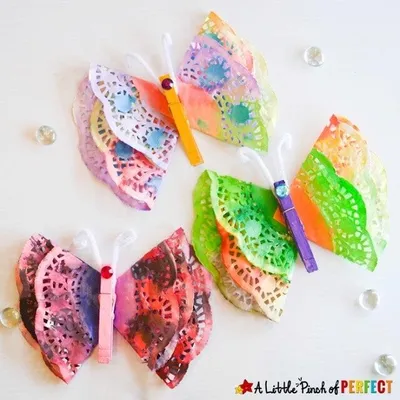 Painted Butterfly Doily Craft craft