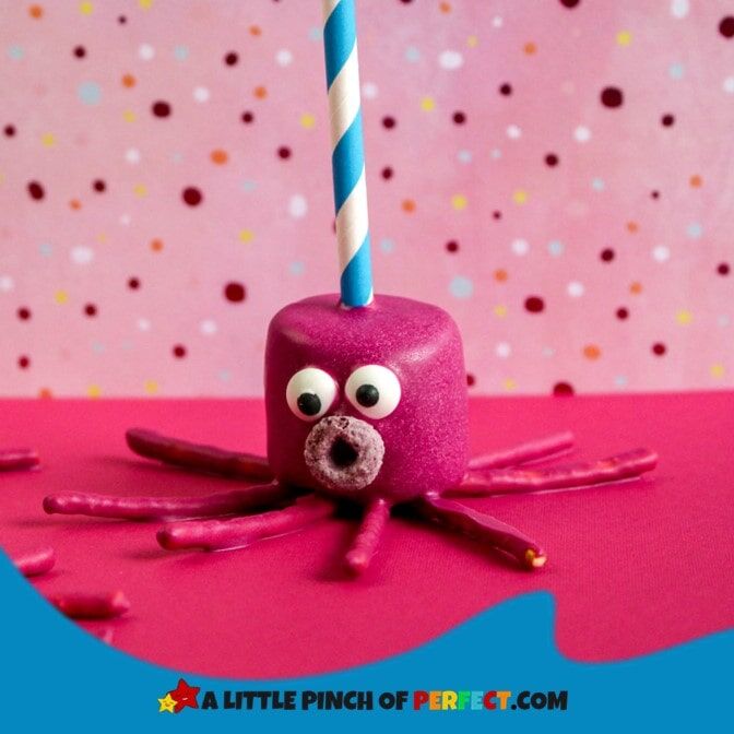 Marshmallow and Pretzel Rod Octopus