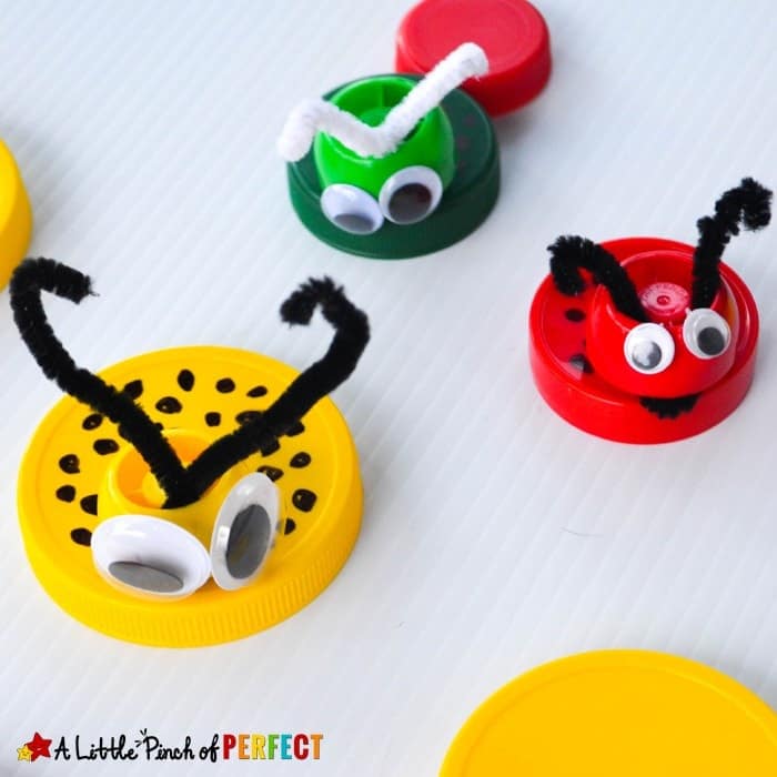 Little Bugs Recycled Lid Craft