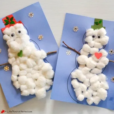 Cotton Ball Snowman