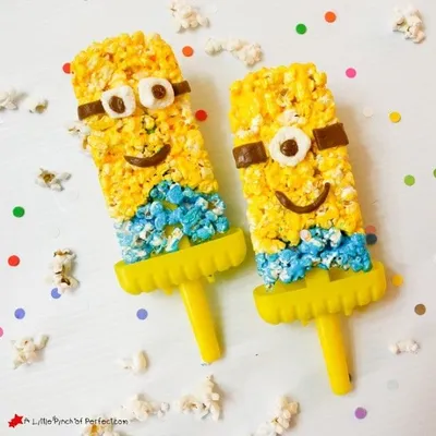 Minion Popcorn Treat on a Stick craft