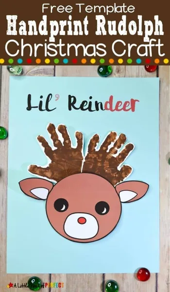 Lil’ Reindeer Rudolph Handprint Craft