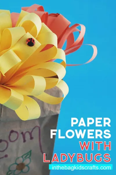Very Easy Paper Flowers with a Ladybug