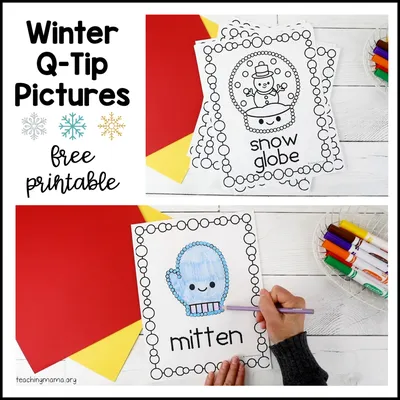Winter Q-Tip Painting craft