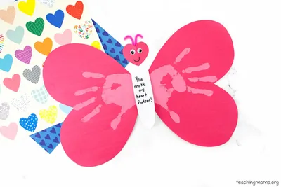 You Make My Heart Flutter Handprint Craft craft