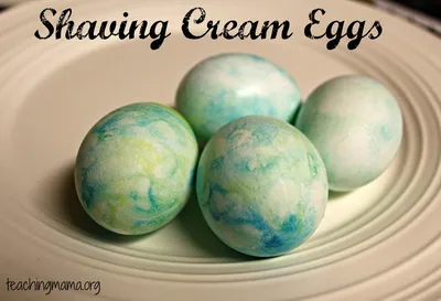 Shaving Cream Marbled Eggs - NOT SAFE TO EAT craft