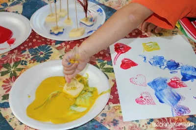 Stamping with Apples craft