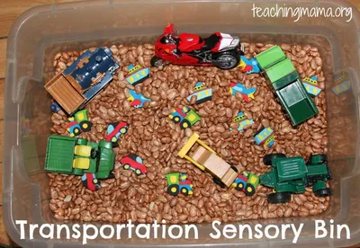 Transportation Sensory Bin craft