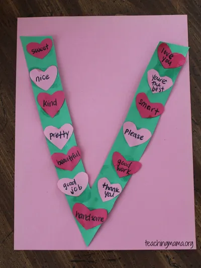 V is for Valentine Letter Craft craft