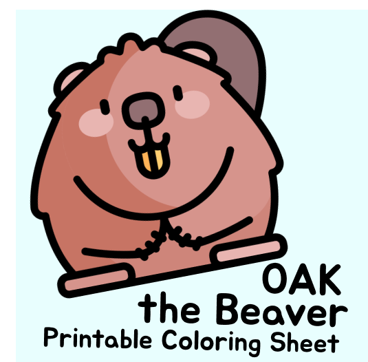 Oak the Beaver Printable Coloring Sheet