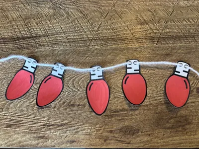 Cut and Color Holiday Light Banner craft