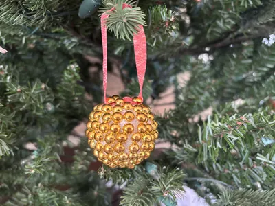 Golden Disco Ball Ornament craft