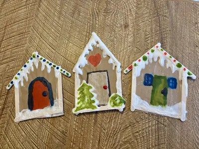 "Gingerbread House" with DIY Puffy Paint