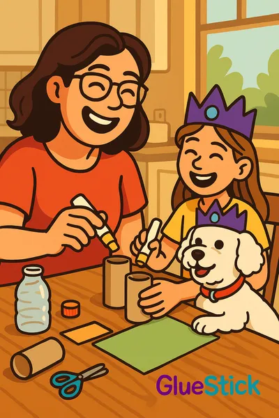 GlueStick's Royal Family Crafty Coloring Sheet craft