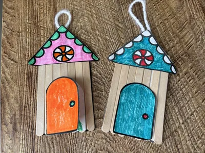 Cut and Color Pospsicle Stick Gingerbread Keepsake craft