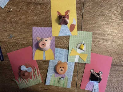 Egg Carton Animal Portraits craft
