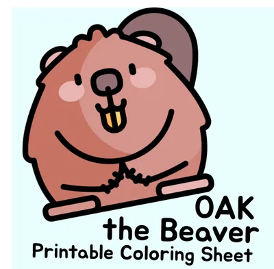Oak the Beaver Printable Coloring Sheet craft