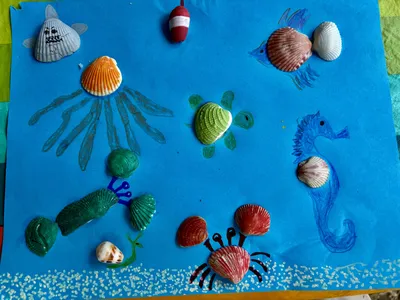 Seashell Ocean Scene Collage