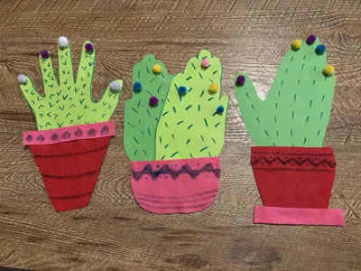 Stuck on You Handprint Cacti craft