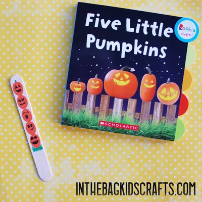 5 Little Pumpkins Bookmark craft