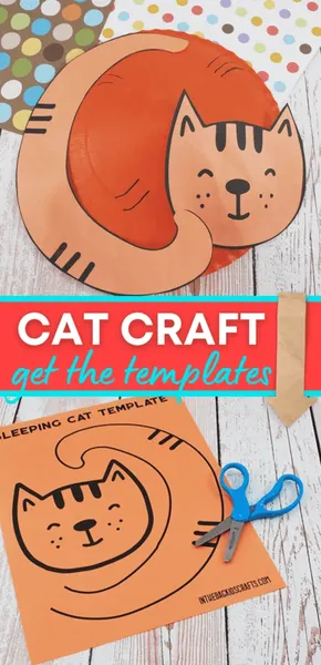 Paper Plate Sleeping Cat Craft craft