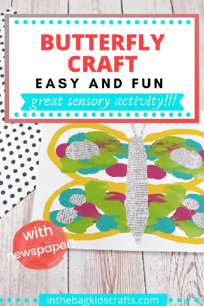 Newspaper Squish Paint Butterfly Craft craft