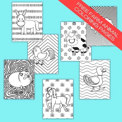 Farm Animal Coloring Pages craft